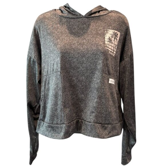 Hurley Gray Stretch Cotton Pullover‎ Hoodie Sweatshirt | Women’s M 🖤 - Picture 1 of 5